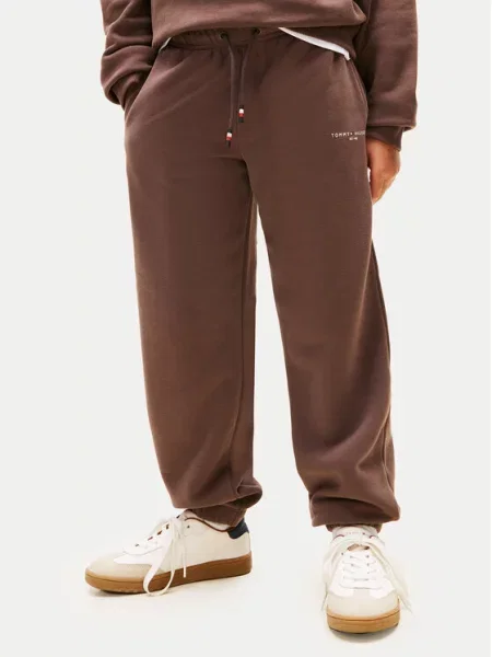 Teplákové kalhoty Tommy Hilfiger hnědé