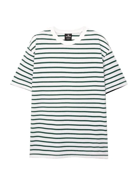 Pull&Bear Tricou verde alb