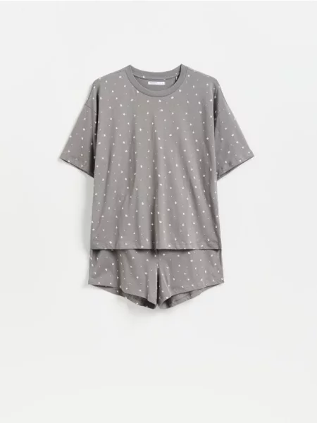 Reserved Pijama din două piese din gri-neutru gri