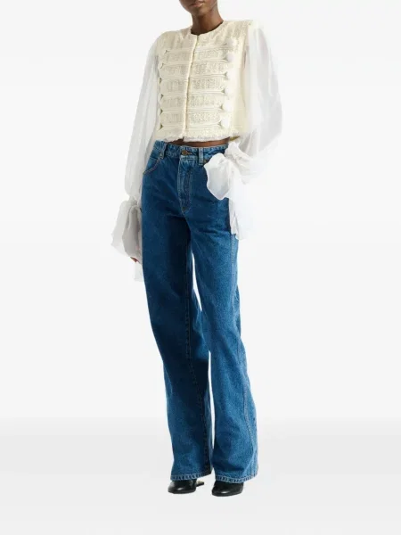 Decupat geacă Balmain din tweed alb