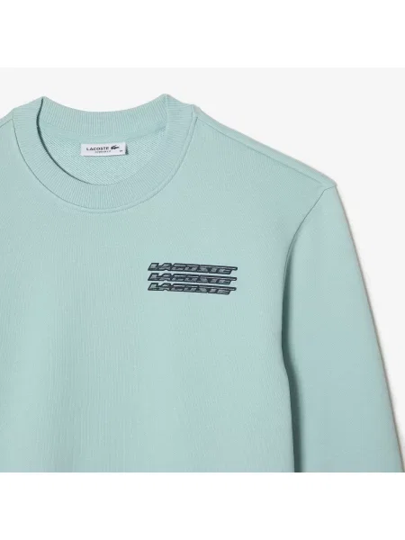 Lacoste Aktywny Sweter Oversize Z Okrągłym Dekoltem I Nadrukiem W Kolorze Jasnozielonym zielony