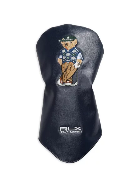 Haftowany sweter z golfem Rlx Ralph Lauren do golfa niebieski
