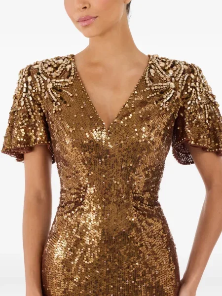 Rochie Jenny Packham cu paiete de costum auriu