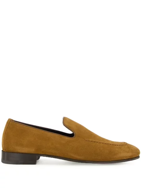 Pantofi loafer Manolo Blahnik din piele de căprioară slip-on maro