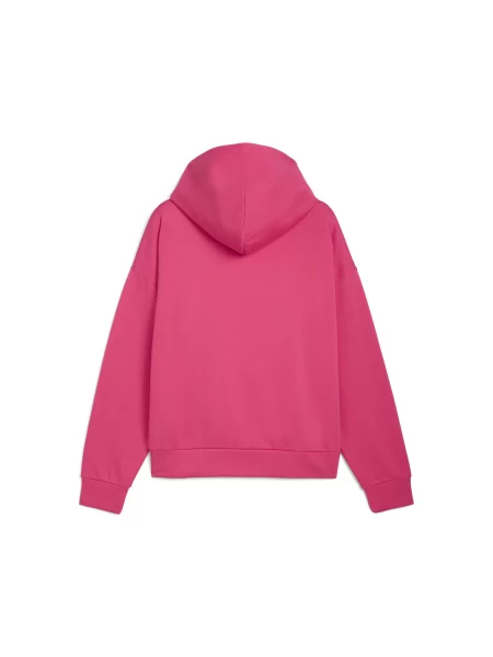 Dzianinowa bluza z kapturem Wardrobe Essentials o pudełkowym kroju różowa