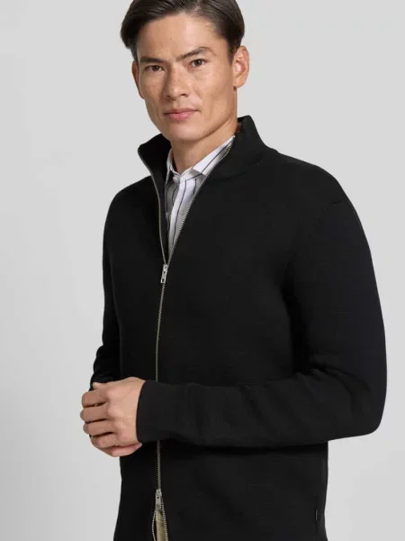 Kurtka w kroju regular fit z czystej bawełny model MILANO' Jack & Jones Premium czarna