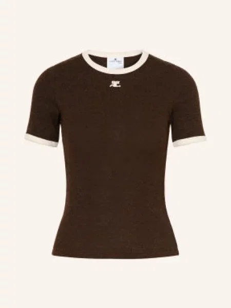 Courrèges Tričko Heather tmavě hnědá / tmavě modrá
