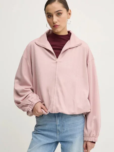 Hugo Blue bluză femei roz cu imprimeu albastru