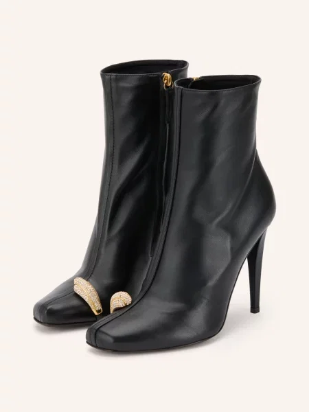 Giuseppe Zanotti Design Kotníkové Boty Manhattan S Ozdobnými Kamínky černá