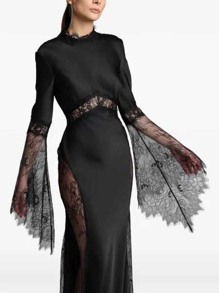 Maksi sukienka maxi Miau By Clara Rotescu koronkowa garniturowa czarna