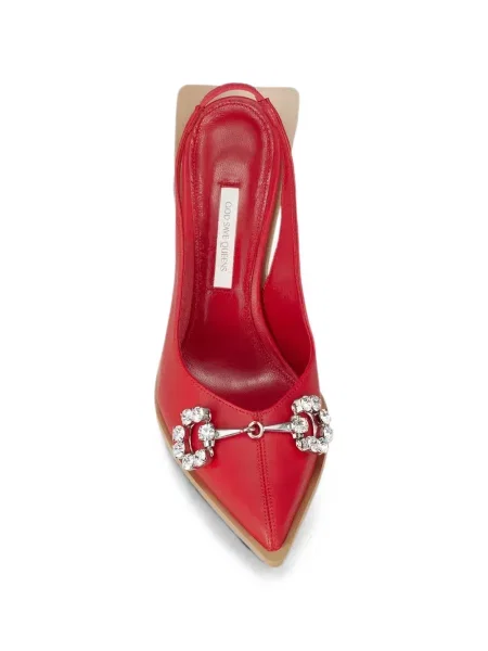Pantofi cu toc God Save Queens slingback roșu