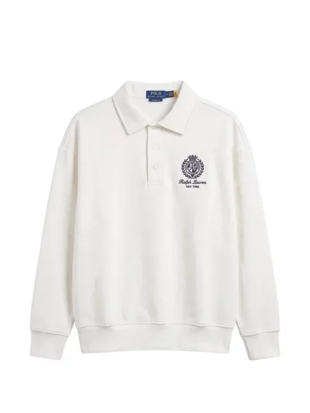 Tricou polo Polo Ralph Lauren cu autograf alb
