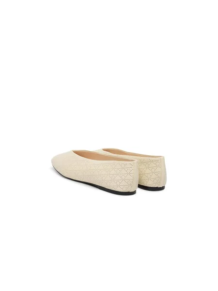 Baleríny Calvin Klein Square Ballerina Aop Lth béžová