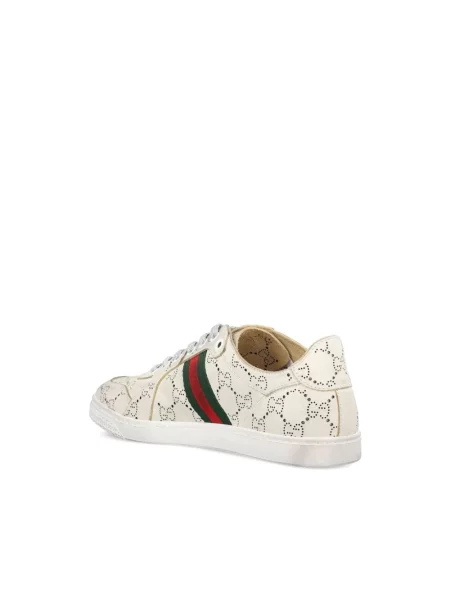 Sneakersy Gucci skórzane w paski białe