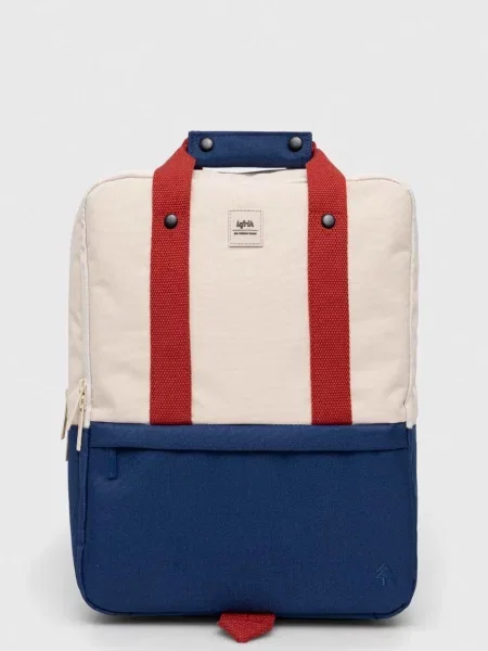 Раница Lefrik синьо малък с изчистен дизайн бежово