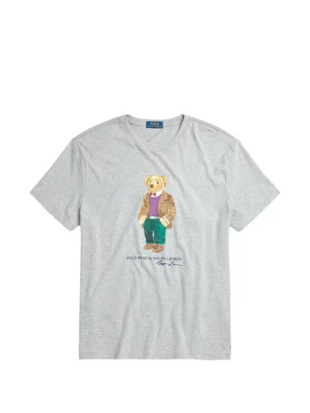 Tricou polo Polo Ralph Lauren cu glugă cu blană cu broderie roșu
