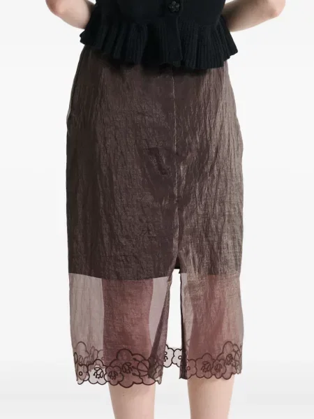 Fustă Cecilie Bahnsen cu model floral maro