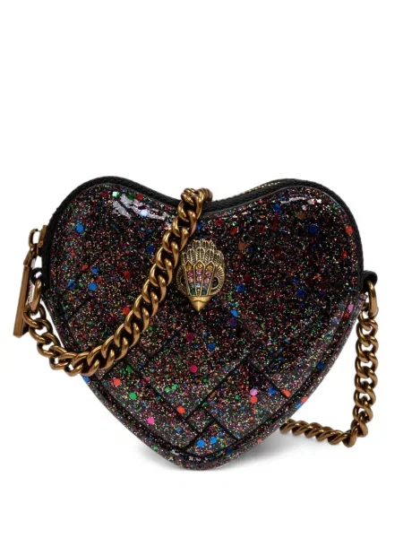 Geanta crossbody Kurt Geiger London cu motiv cu inimi negru