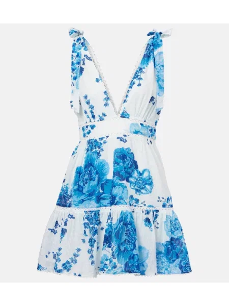 Rochie Poupette St Barth cu model floral albastru