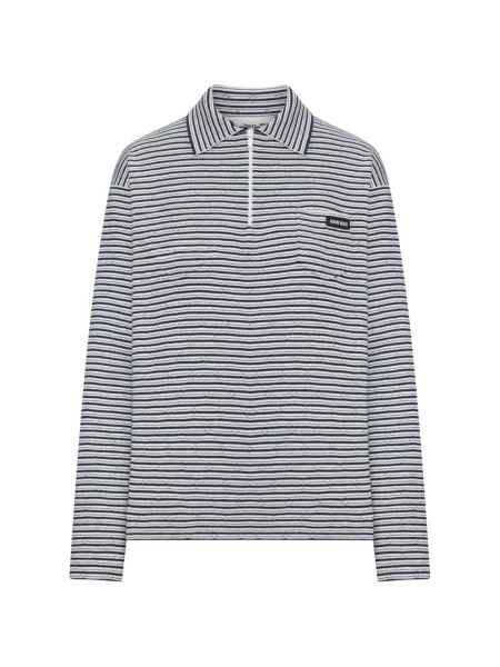 Tricou polo Miu Miu cu dungi alb
