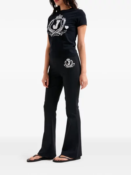 Hlače Juicy Couture s printom lepršave crna