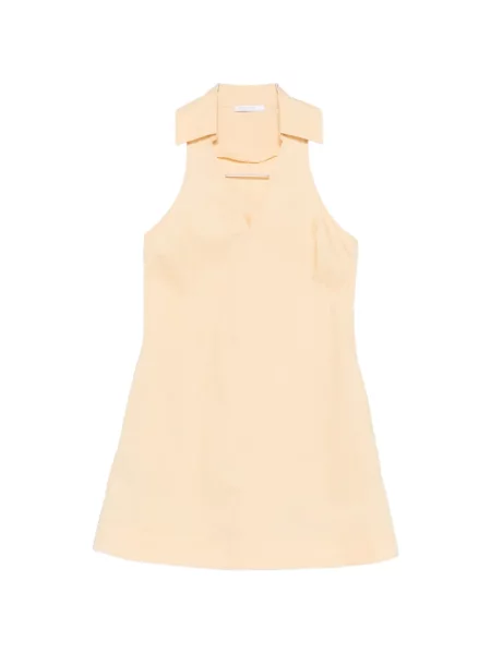 Sukienka mini Patrizia Pepe z dekoltem w serek żółta