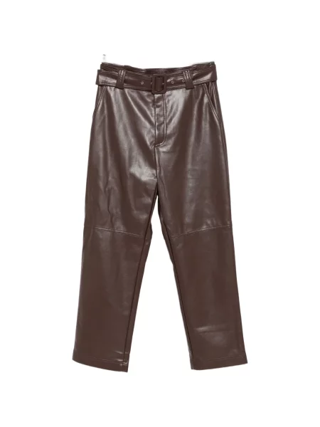 Cu centură pantaloni Twinset din piele maro