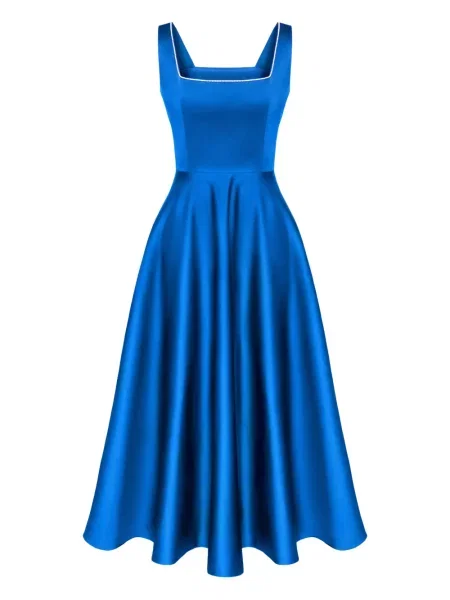 Rochie midi Post Meridiem până la genunchi de costum albastru