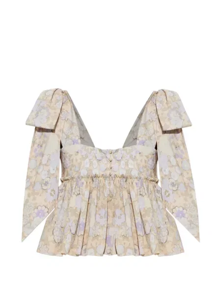 Top Chloé cu funde cu model floral