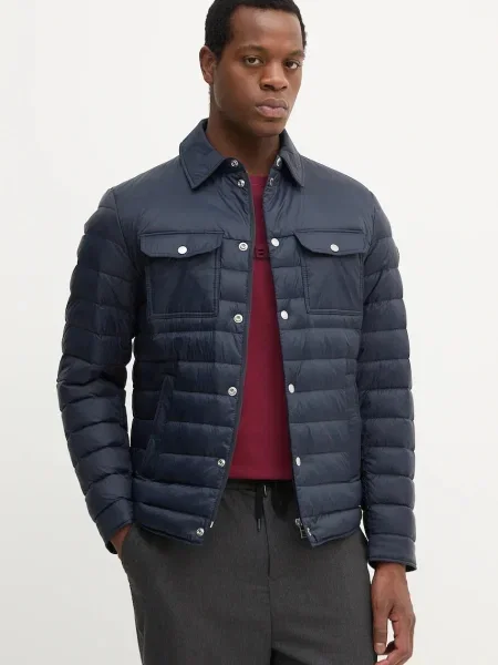 Пухено яке BOSS преходен модел тъмносиньо