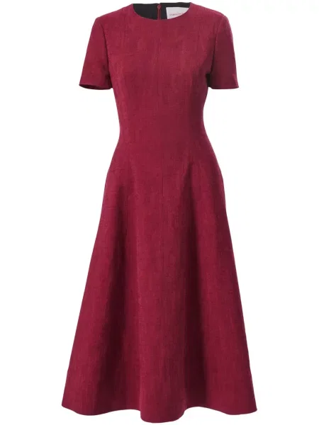 Rochie midi Carolina Herrera în linie A roșu