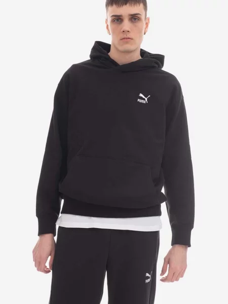 Bluza z kapturem Puma Classics Relaxed w kolorze czarno-białym L czarna