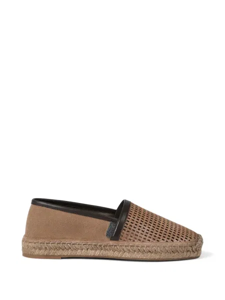 Espadrile Brunello Cucinelli din piele de căprioară maro