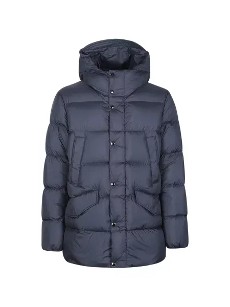 Palton Woolrich cu glugă albastru