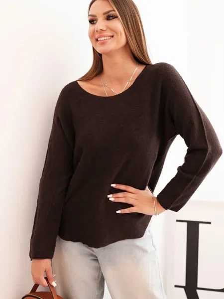 Dolgo pulover Kesi Włoski z dolgimi rokavi rjava