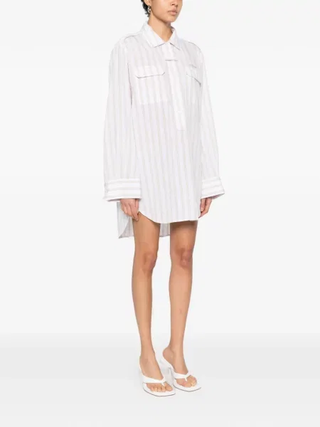 Rochie mini Off-white cu dungi de costum mini alb