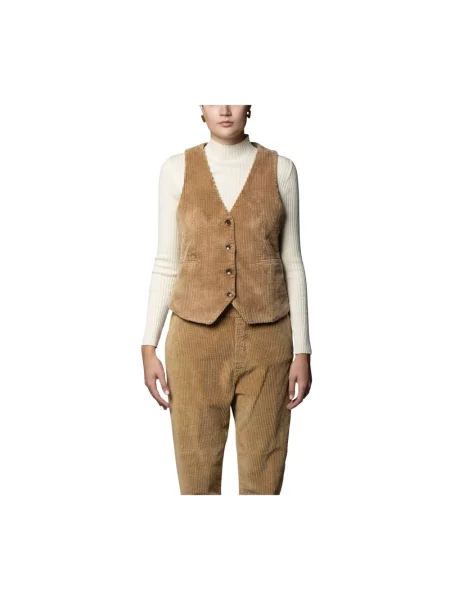 Lniana kamizelka Mason's brązowa