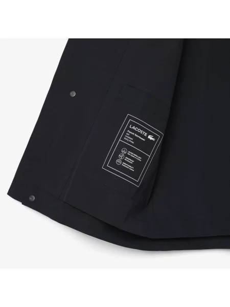 Lacoste Wodoodporna Parka Z Kapturem O Średniej Długości niebieski