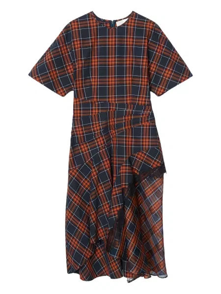 Rochie 3.1 Phillip Lim în carouri de costum roșu