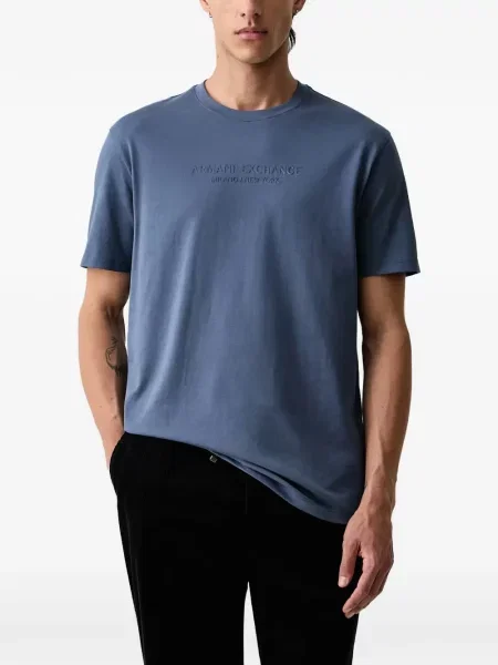 Tricou Armani Exchange cu autograf albastru
