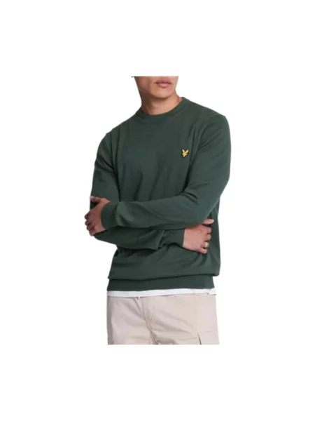 Sweter Lyle & Scott z okrągłym dekoltem zielony