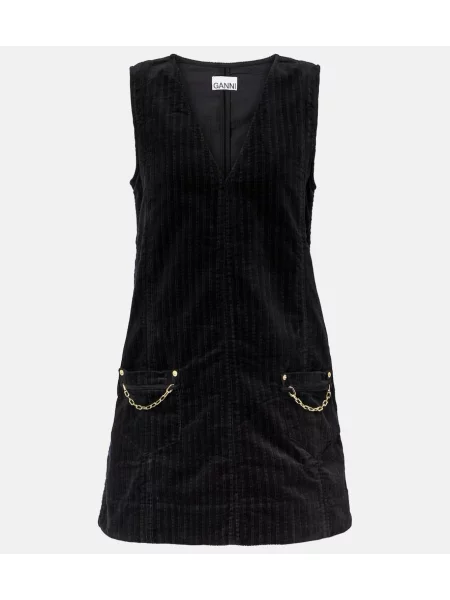 Rochie Ganni de catifea cord negru