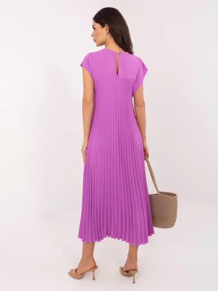 Sukienka koktajlowa Rue Paris bez rękawów fioletowa