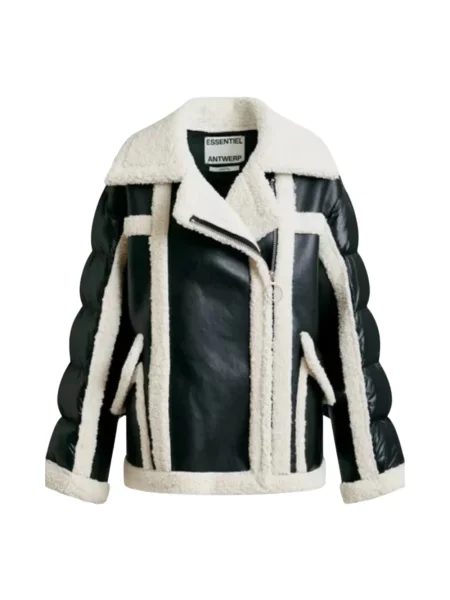 Sztuczne futro kurtka futrzana Essentiel Antwerp czarny