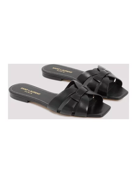 Klapki Saint Laurent skórzane czarne