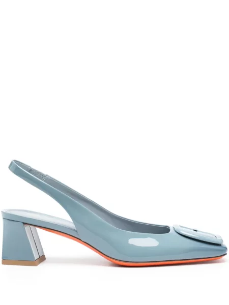 Pantofi cu toc Santoni din piele albastru