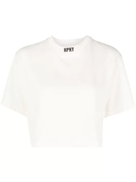 Haftowana koszulka Heron Preston o krotszym kroju biała