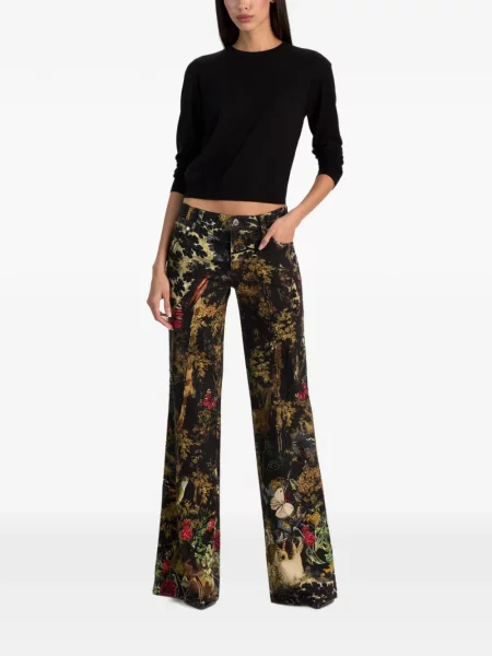 Blugi Alice + Olivia cu broderie negru