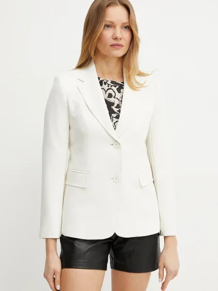 Сако Weekend Max Mara с едно копче с изчистен дизайн бежово