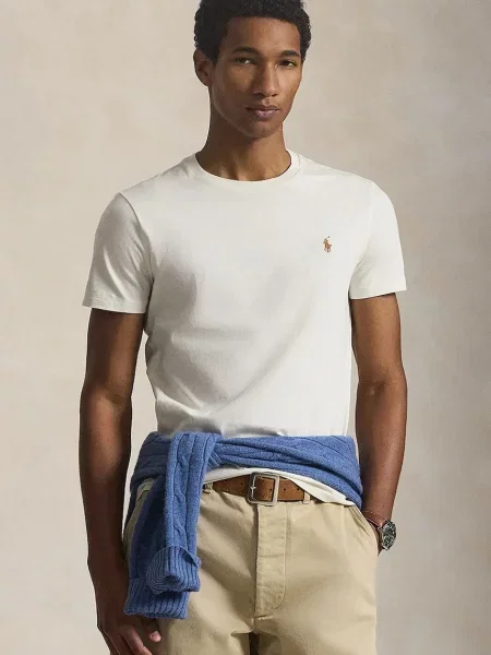 Polo Ralph Lauren Tričko Écru Custom béžová